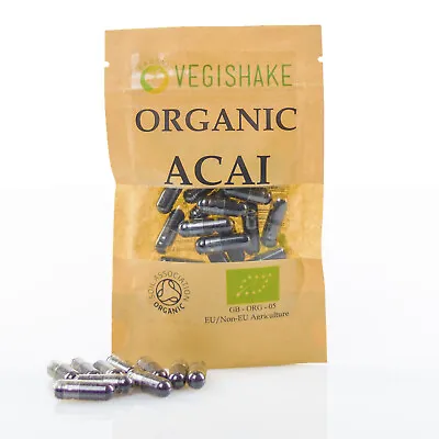 Organic Acai Berry HPMC Capsules Weight Loss Detox Dietary Vegan Kosher Halal • £9.99