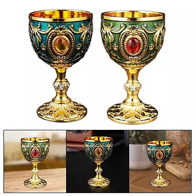 Vintage Chalice Medieval Goblet Anniversary Engraved Handmade Decoration • $18.61