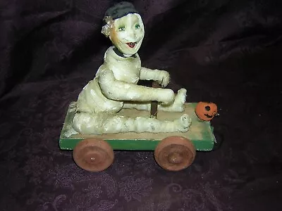 Bobblehead Mummy On Cart By Vergie Lightfoot For Bethany Lowe Designs • $50