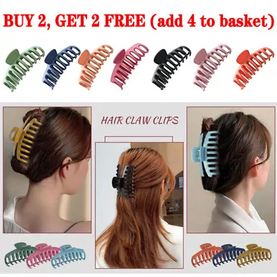 10 Colors Big Hair Claw Clips For Women Matte Large Strong Hold Jaw Clip UK • £4.59