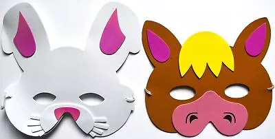 Children's Pet Animal Themed Foam Face Masks Great For Parties Fancy Dress • £2.99