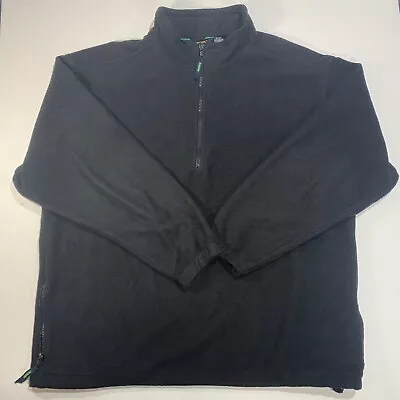 EDDIE BAUER Mens EBTEK 1/4 Zip Pullover Fleece Sweater Jacket Black Polartec XLT • $19.99