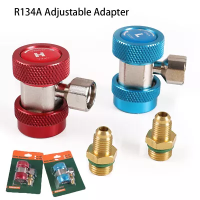 90° Adjustable AC R134A Adapter Fittings Quick Coupler 1/4  SAE HVAC Connector • $15.59