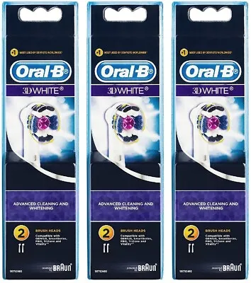 $41.90 • Buy Oral-B 3D White Replacement Electric Toothbrush Heads Refills 3 X 2 Pack (6 Pcs)