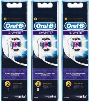 Oral-B 3D White Replacement Electric Toothbrush Heads Refills 3 X 2 Pack (6 Pcs) • $41.90