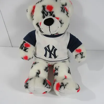 BAB Build A Bear Workshop White I Love-Heart New York Yankees Plush Stuffed MLB • $11.25