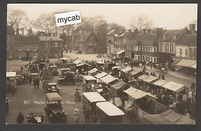 £19.99 • Buy Postcard St Neots Cambridgeshire Busy Market Square Motor Cars Posted 1929 RP