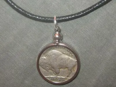 Indian Southwest Bezel Set 1930's Buffalo Nickel Pendant Coin Charm Necklace • $14.99
