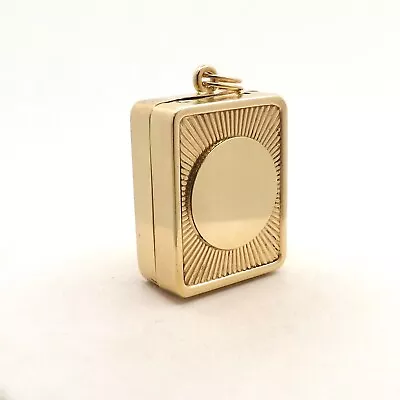 14k Gold Music Box Charm Pendant Wind Up Mechanical Plays Wedding March Vintage • $1135.25