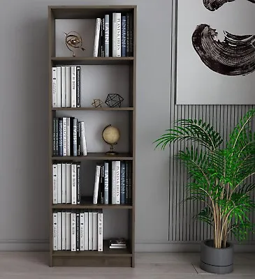 £59 • Buy 5 Tier Tall Bookcase Wooden BookShelf Shelves Book Magazine Storage Living Room