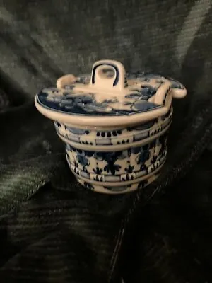 Delft Blue Condiment Pot With Lid • $14.72