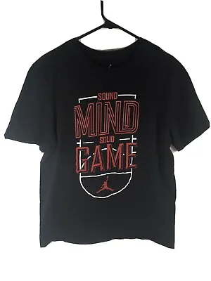 Nike Air Jordan T-Shirt Men's Size Large Black Sound Mind Solid Game Round Neck • $10.35