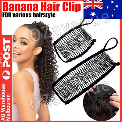 $4.95 • Buy Vintage Banana Hair Clip Christmas Hair Claw Accessory Stretchable Banana Comb