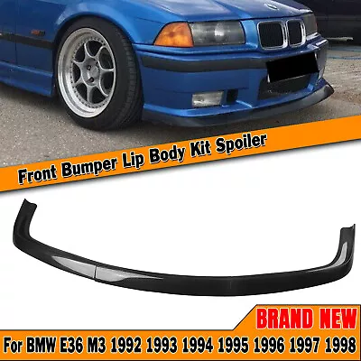 For 1992-1998 BMW E36 M3 Front Bumper Spoiler Lip Carbon Fiber Look Body Kit • $111.12