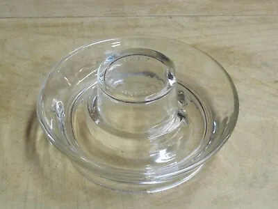 Vintage 5.5  Chicken Poultry Clear Glass Water Feeder Base Patent #126997 • $9