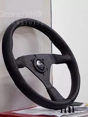 MOMO MonteCarlo 350mm 14' Genuine Leather Thickened Spoke Sport Steering Wheel • $103.55