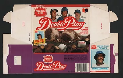 1986 Meadow Gold Double Play Ice Cream Box – Pedro Guerrero Card  #L238 • $14.99