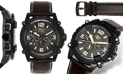 NEW 32 Degrees 0032M Men's Alpine Multi-Function Leather Durable Luminious Watch • $39.85