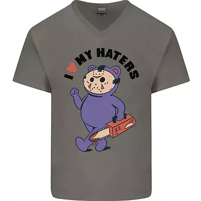 I Love My Haters Funny Halloween Mens V-Neck Cotton T-Shirt • $10.56