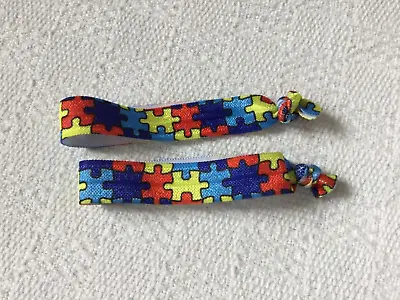 £1.90 • Buy Autism Awareness X2 Large Puzzle Design Stretchy Elastic Wristband 7in 18cm