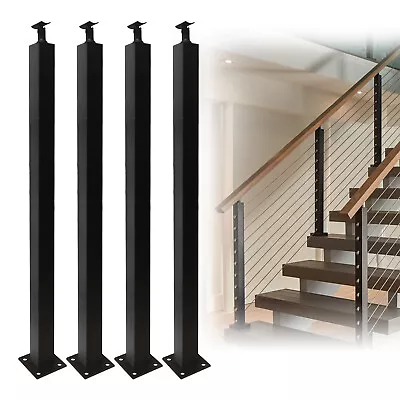 4Pcs Cable RailingPost Deck Railing （36x2x2 ） （DIY） Post （Without Holes） Black • $149.99