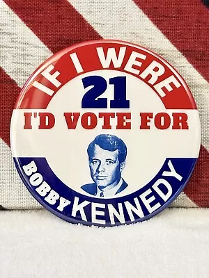 Bobby Kennedy 2024 Political Campaign Metal Pin-Back Button 3  Round (Style #1) • $4.50