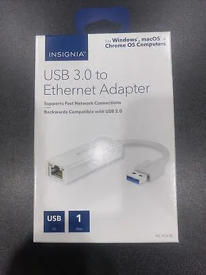 $9.99 • Buy Insignia USB 3.0 To Ethernet Adapter 1Gbps Fast Connector For Windows, MacOS