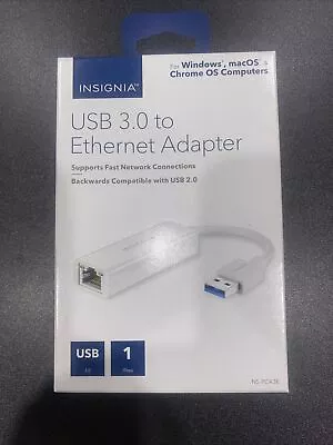 Insignia USB 3.0 To Ethernet Adapter 1Gbps Fast Connector For Windows MacOS • $9