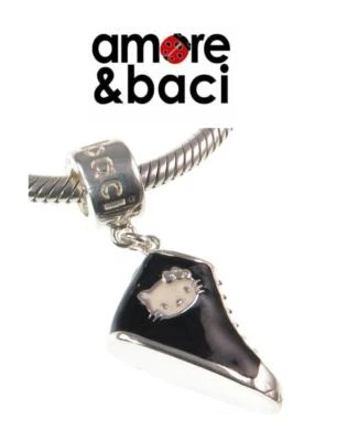 £34.99 • Buy BNIB AMORE & BACI Sterling Silver & Enamel BLACK HELLO KITTY SNEAKER Charm Bead