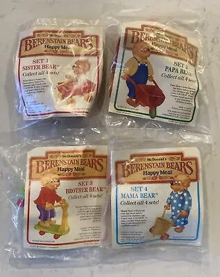 1987 Vintage McDonald’s Berenstain Bears Happy Meal Toys Complete Sealed Set 1-4 • $31.50