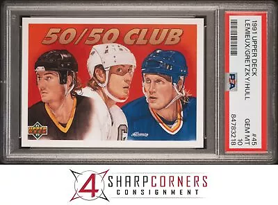 1991 Upper Deck #45 Mario Lemieux-wayne Gretzky-brett Hull Psa 10 • $41.99