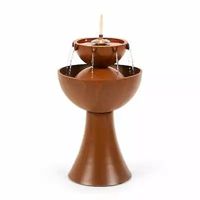 Garden Fountain Cascade Indoor Outdoor Oil Lamp 8W 650 L/h Metal Rust-coloured • £117.99