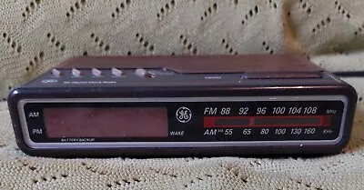 Vintage GE Woodgrain Dual Alarm Clock Radio Am/fm 7-4612B Works Good READ  Vtg. • $28