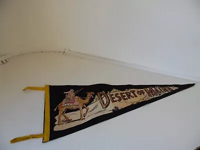 VINTAGE TRAVEL PENNANT BANNER  DESERT OF MAINE   Camel Pictoral • $17.49