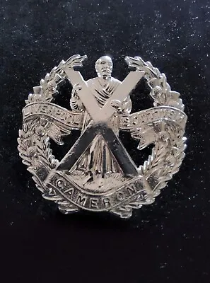 Genuine Liverpool Scottish Staybrite Queen's Own Cameron Highlanders Cap Badge • £22