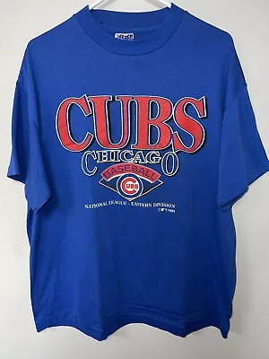 Vintage Chicago Cubs Single Stitch Blue Graphic T Shirt XL MLB 90s USA 1993 • $24.99