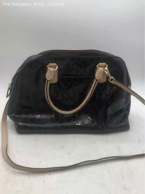 Michael Kors Womens Black Tan Signature Inner Pockets Satchel/Top Handle Bag • $9.99