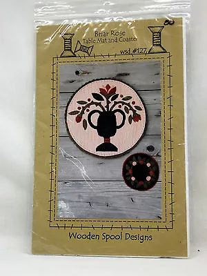 Wooden Spool Designs Applique WSD 127 - Briar Rose Table Mat & Coaster   • $3.99