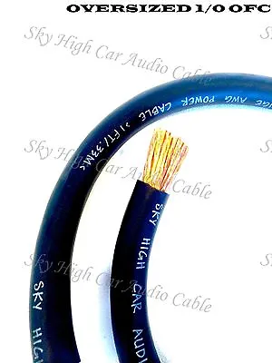 $5.95 • Buy 1 Ft OFC 1/0 Gauge Oversized BLACK Power Ground Wire Sky High By The Foot