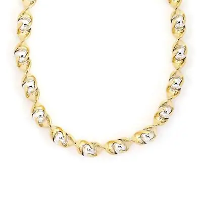 Marina B Necklace 18k Yellow Gold Two Tone Swirl Bead Style Illusion Style • $9499