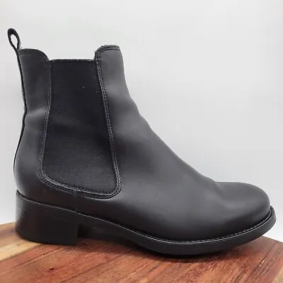 La Canadienne Sara Chelsea Ankle Boots Women's 8M Black Leather Moto Booties • $99.97