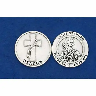 St. Saint Stephen - Patron Saint Of Deacons  - Silver Tone  Pocket Coin  • $3.50