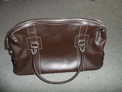 Gabriella Zanzani  Brown Italian Leather Dr Bag Tote Purse Vtg Style • £9.16