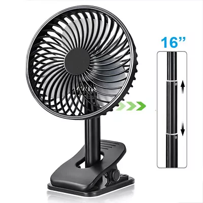 Electric Mini Fan Rechargeable Clip-on Desk Fan Adjustable Retractable 16  Fans • $17.93
