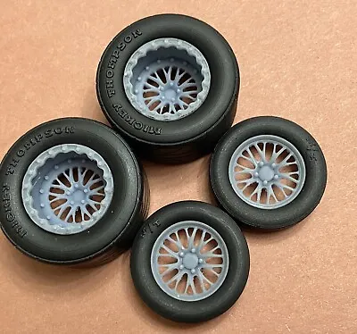 Resin 17/15 Scale Inch Weld S82 Drag Wheels With Cheater Slicks 1/24 1/25 • $17.99