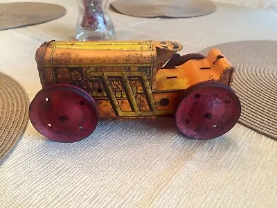 Vintage Metal Wind Up Toy Tractor By Mar  • $35