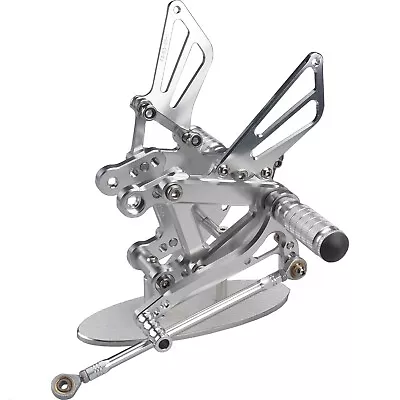 US Silver Rearsets Adjustable Foot Pegs For Kawasaki NINJA ZX6R 03-04 • $89.99