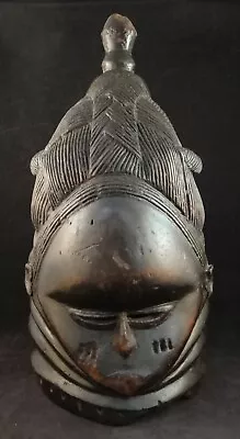 Antique African Mende Bundu - Sande Society Helmet Mask - Sierra Leone 16 5/8” • $850