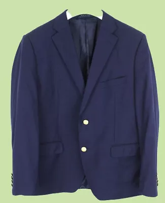 RALPH LAUREN Black Labek Blazer Men's Wool Blend Single-Breasted UK 42S • £75.59