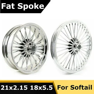 21 & 18 Fat Spoke Wheels Rim 21x2.15 18x5.5 For Harley Softail Night Train FXSTB • $669.88